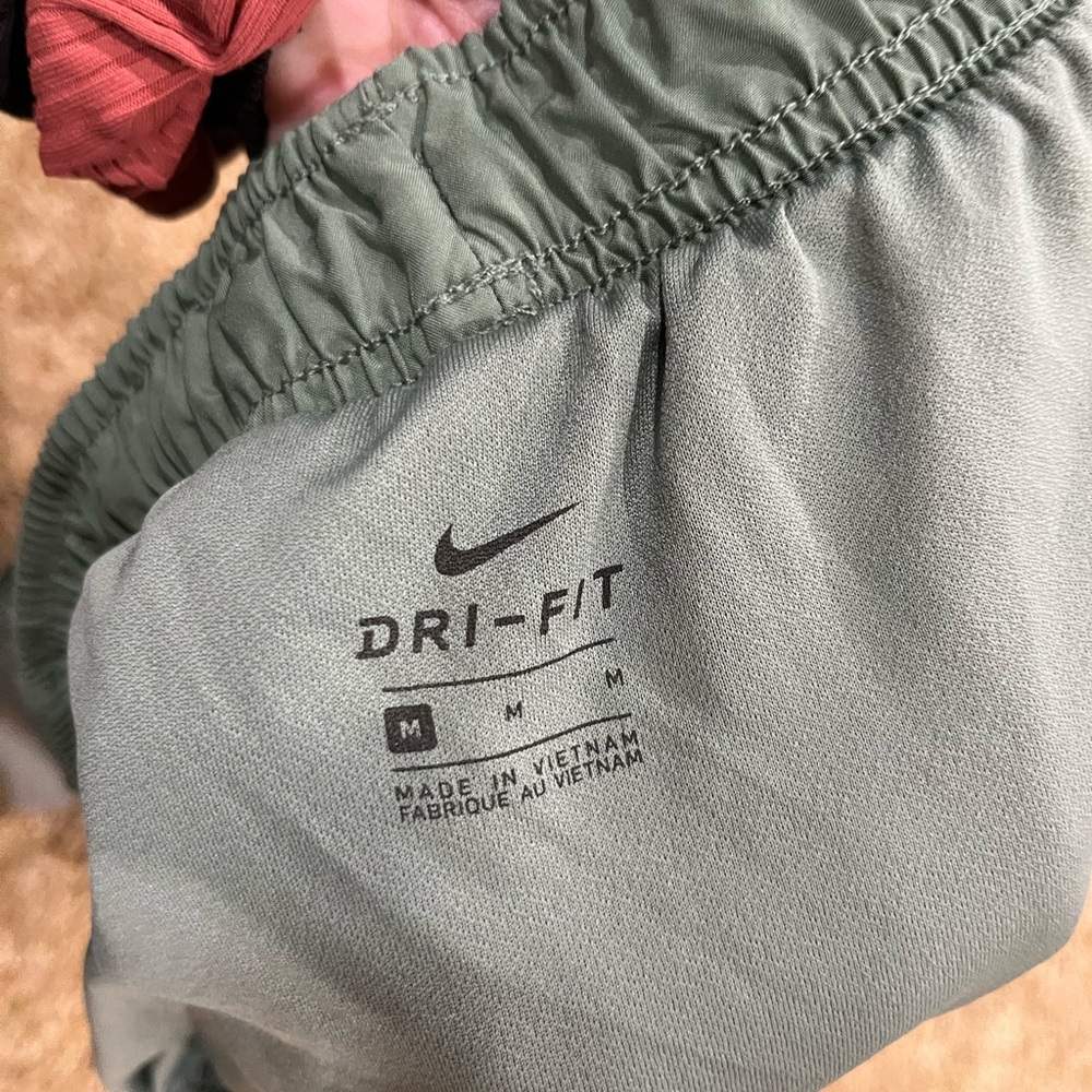Nike Women's Gray and Green Athletic Shorts - Picture 3 of 3